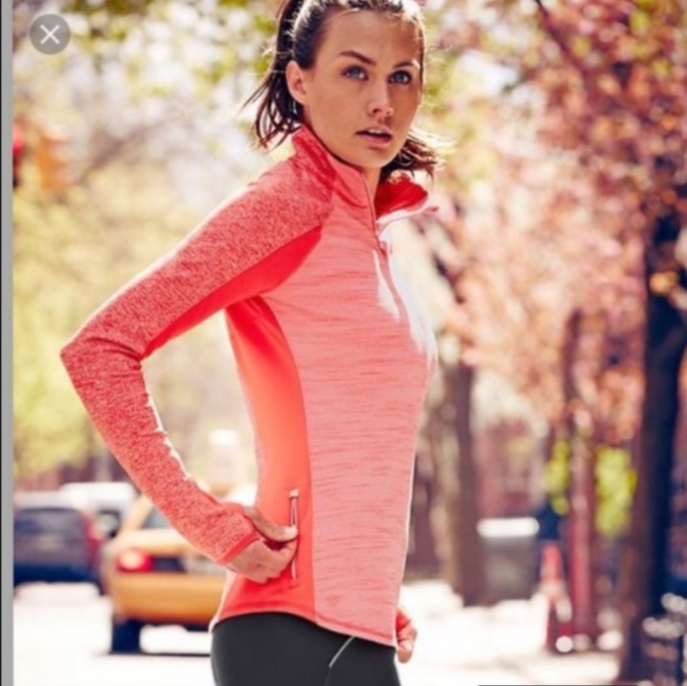 Athleta Running Wild Half Zip Women's Coral Athletic Jacket